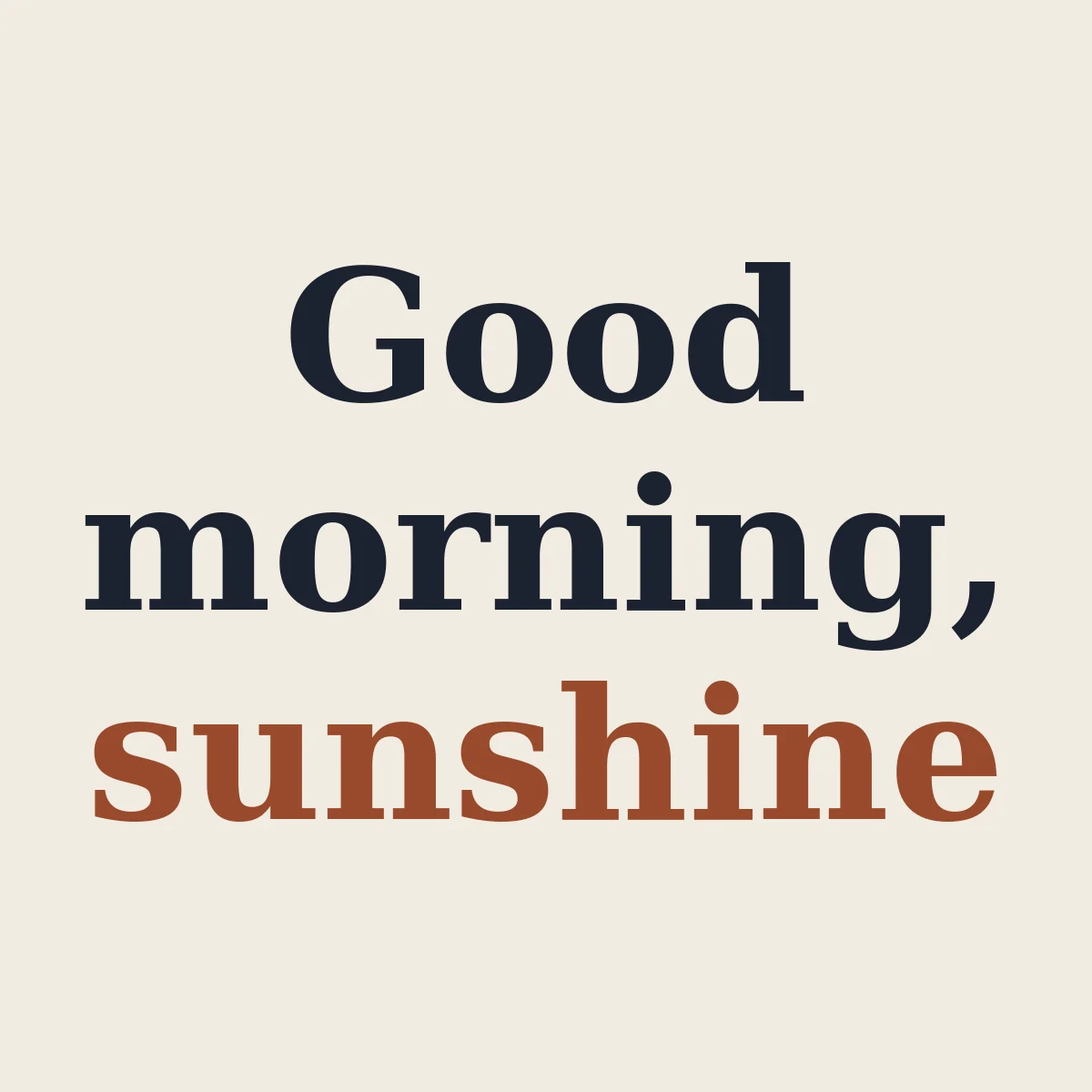Good morning