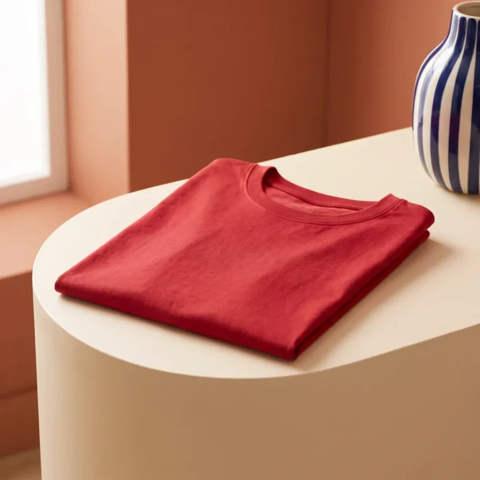 Organic cotton tee, red