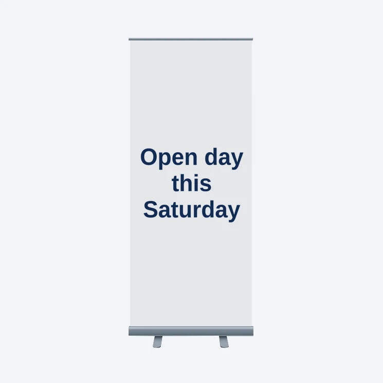Roll-up banner with your message