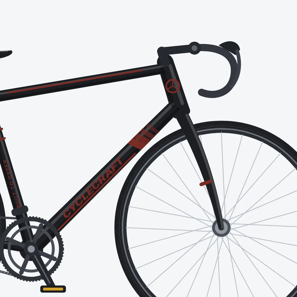 Bike Builder: Design Your Road Bike, close-up of the head tube and down tube