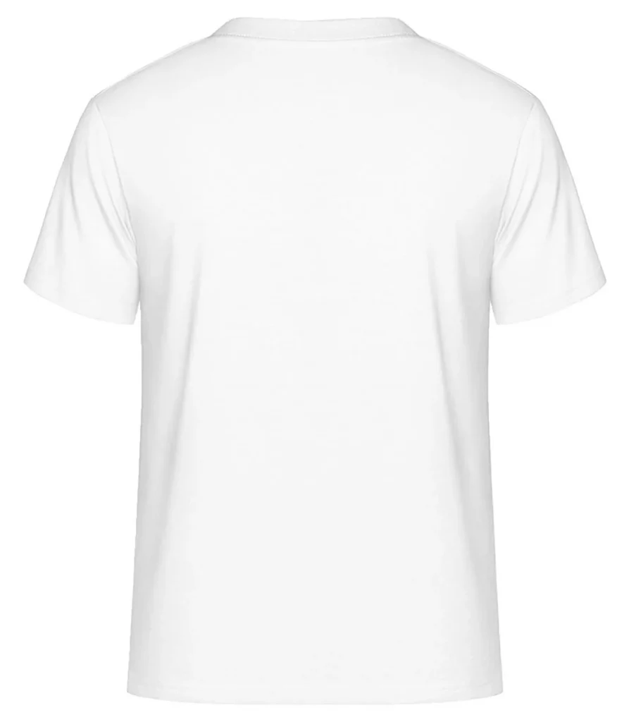White crew neck tee, back
