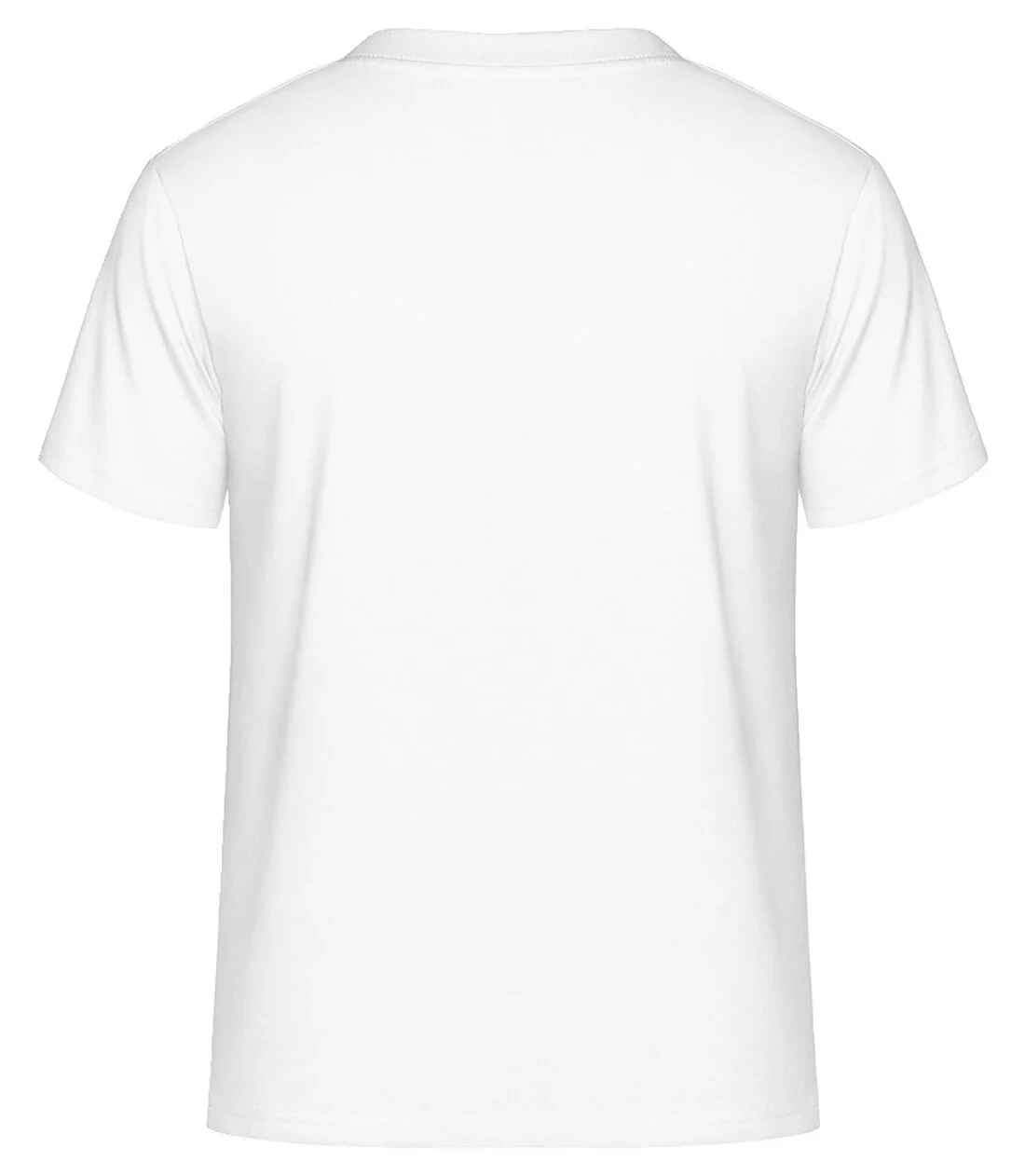White crew neck tee, back