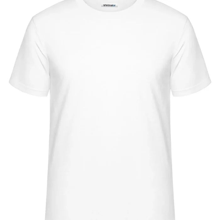 White crew neck tee, front