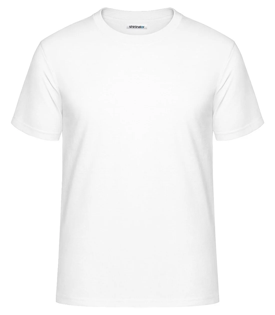 White crew neck tee, front