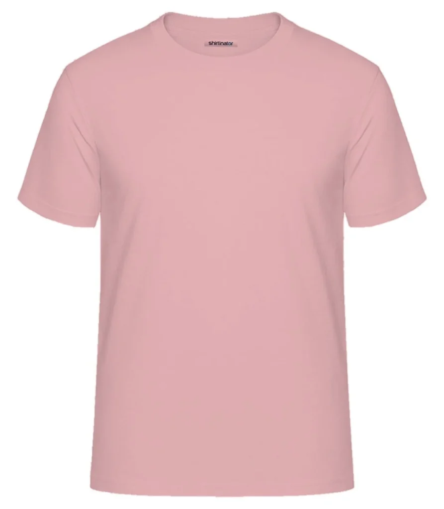 Blush pink crew neck tee, front