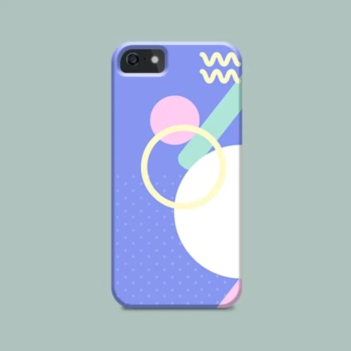 Phone case with a pastel geometric print