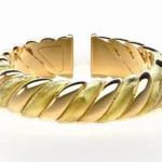 Twisted Gold Cuff with Inside Engraving
