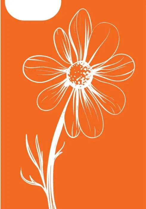Daisy Line Art Case design, flat