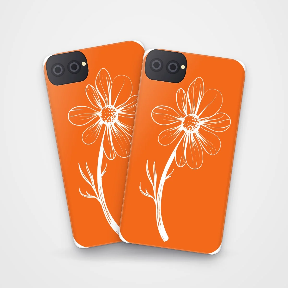 Daisy Line Art Case on two cases side by side