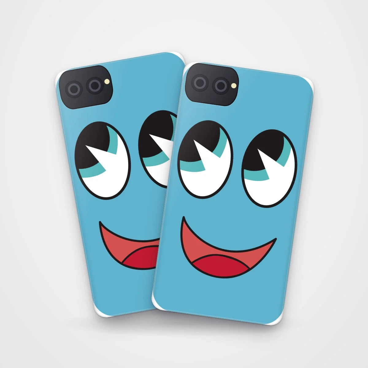 Googly Eyes Case on two cases side by side