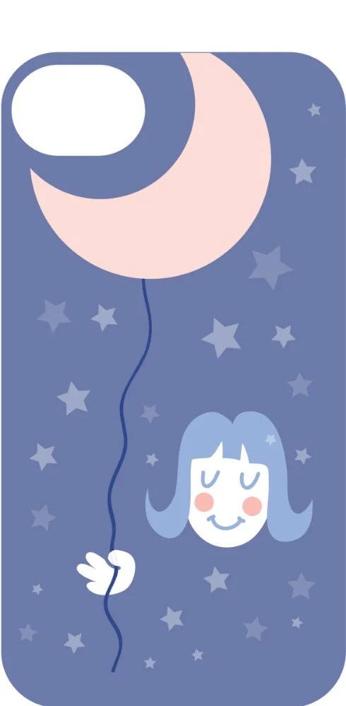 Moon Balloon Case design, flat