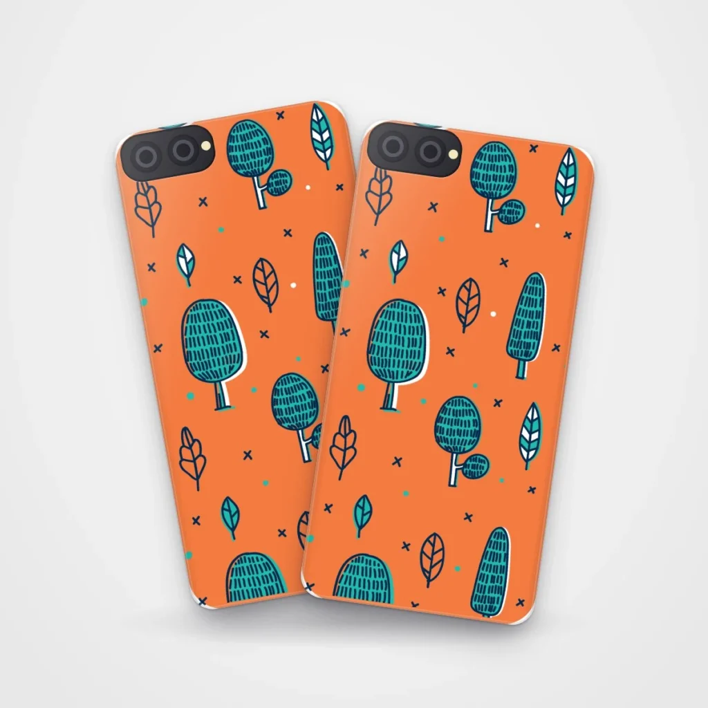 Orange Forest Case on two cases side by side