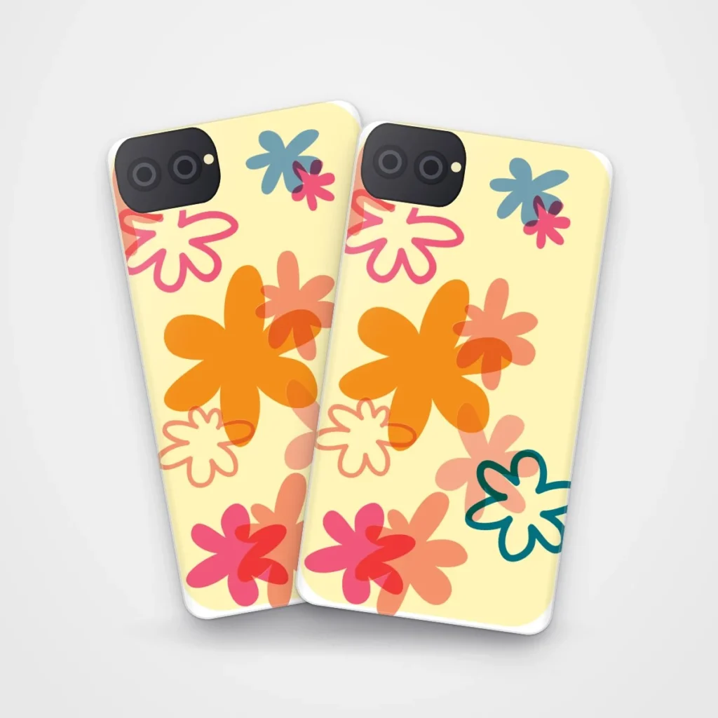 Pastel Blossoms Case on two cases side by side
