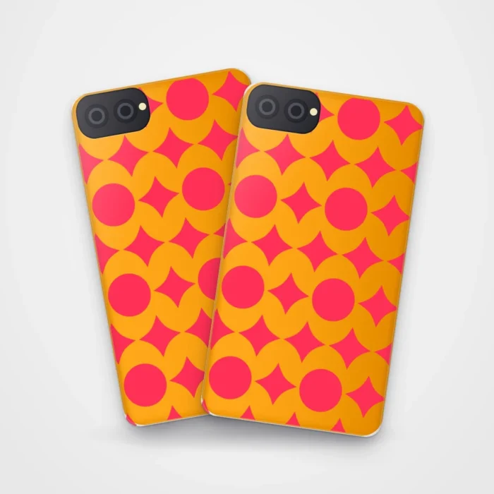 Retro Circles Case on two cases side by side