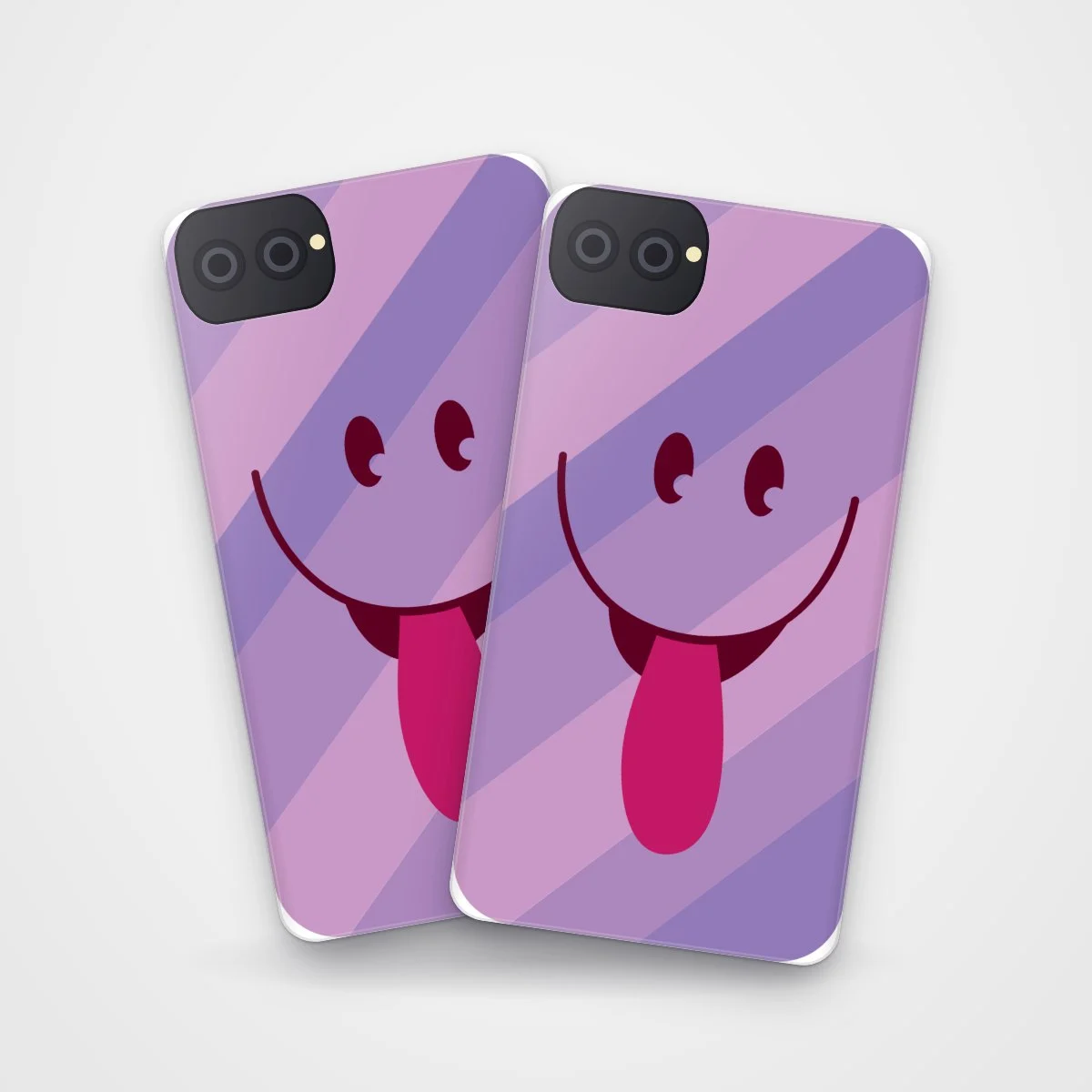 Silly Tongue Case on two cases side by side