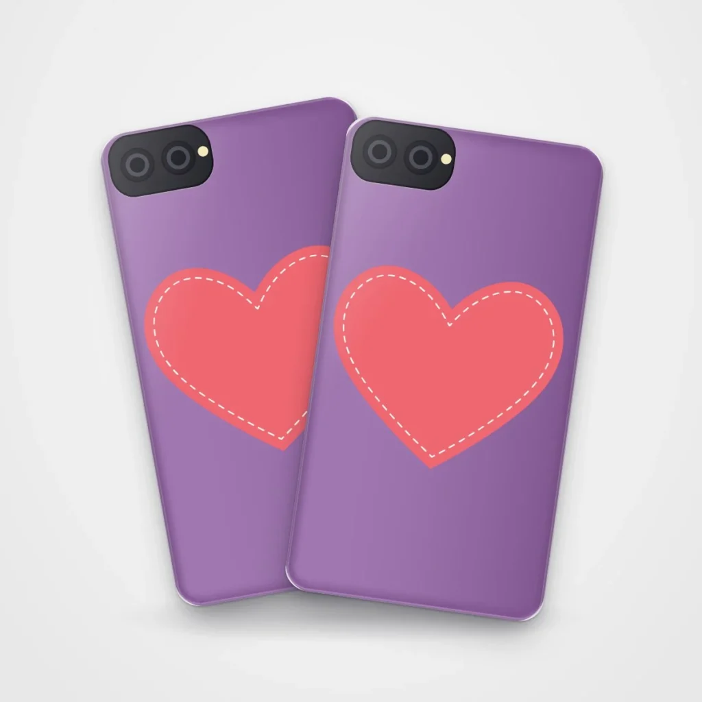 Stitched Heart Case on two cases side by side