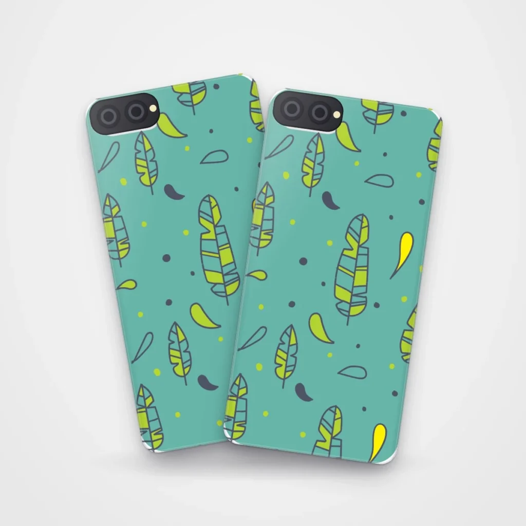 Tropical Leaves Case on two cases side by side