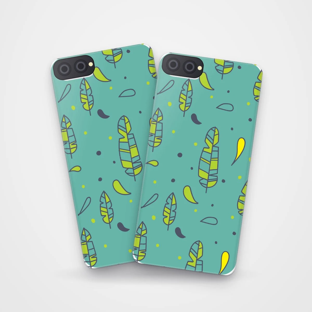 Tropical Leaves Case on two cases side by side