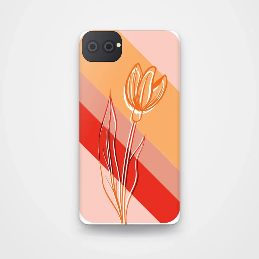 Tulip Line Art Case, back view