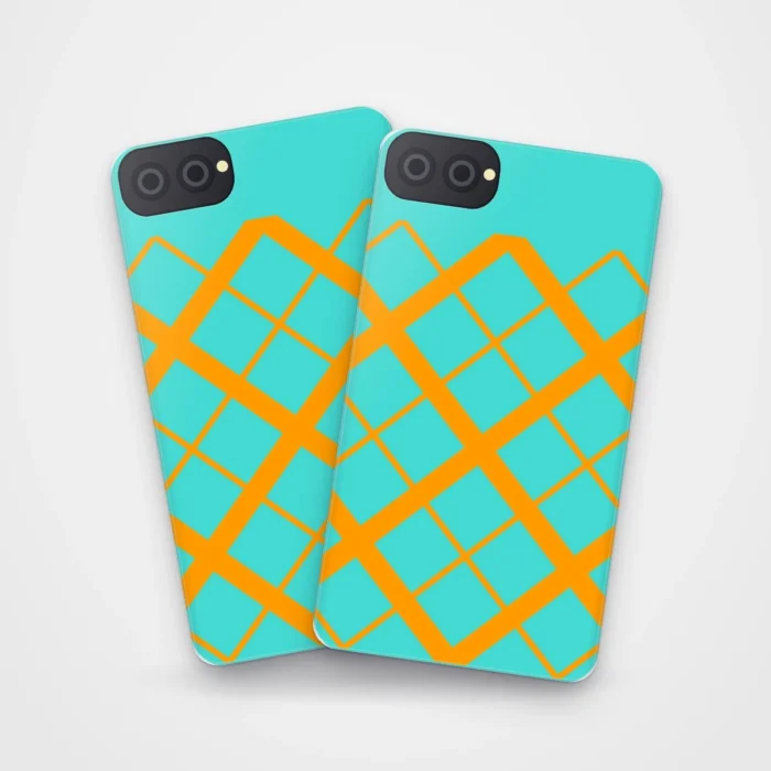 Turquoise Lattice Case on two cases side by side