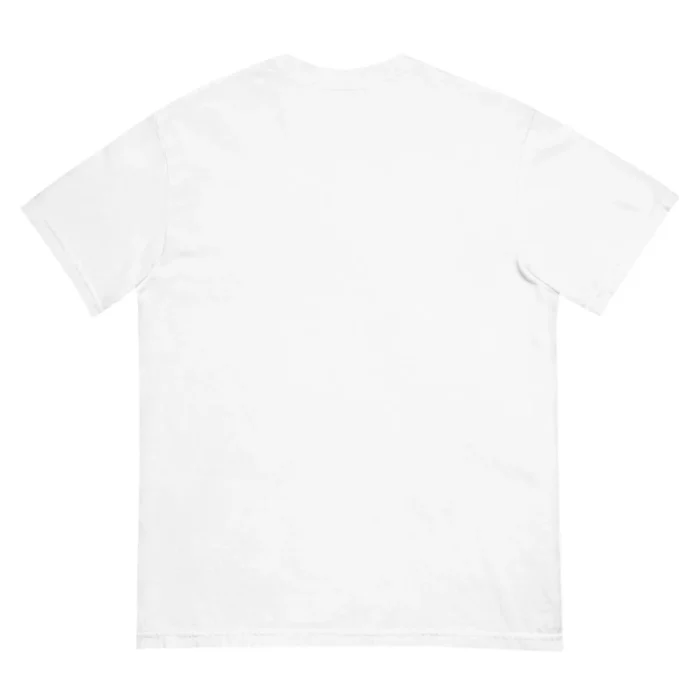 Plain white heavyweight tee, back