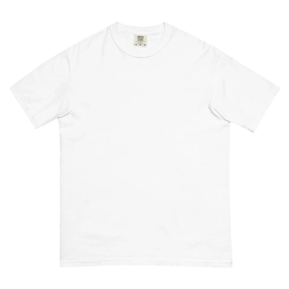 Plain white heavyweight tee, front