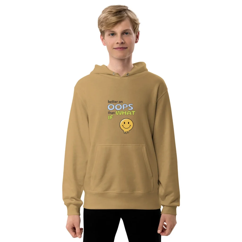 Smiley hoodie in sand khaki