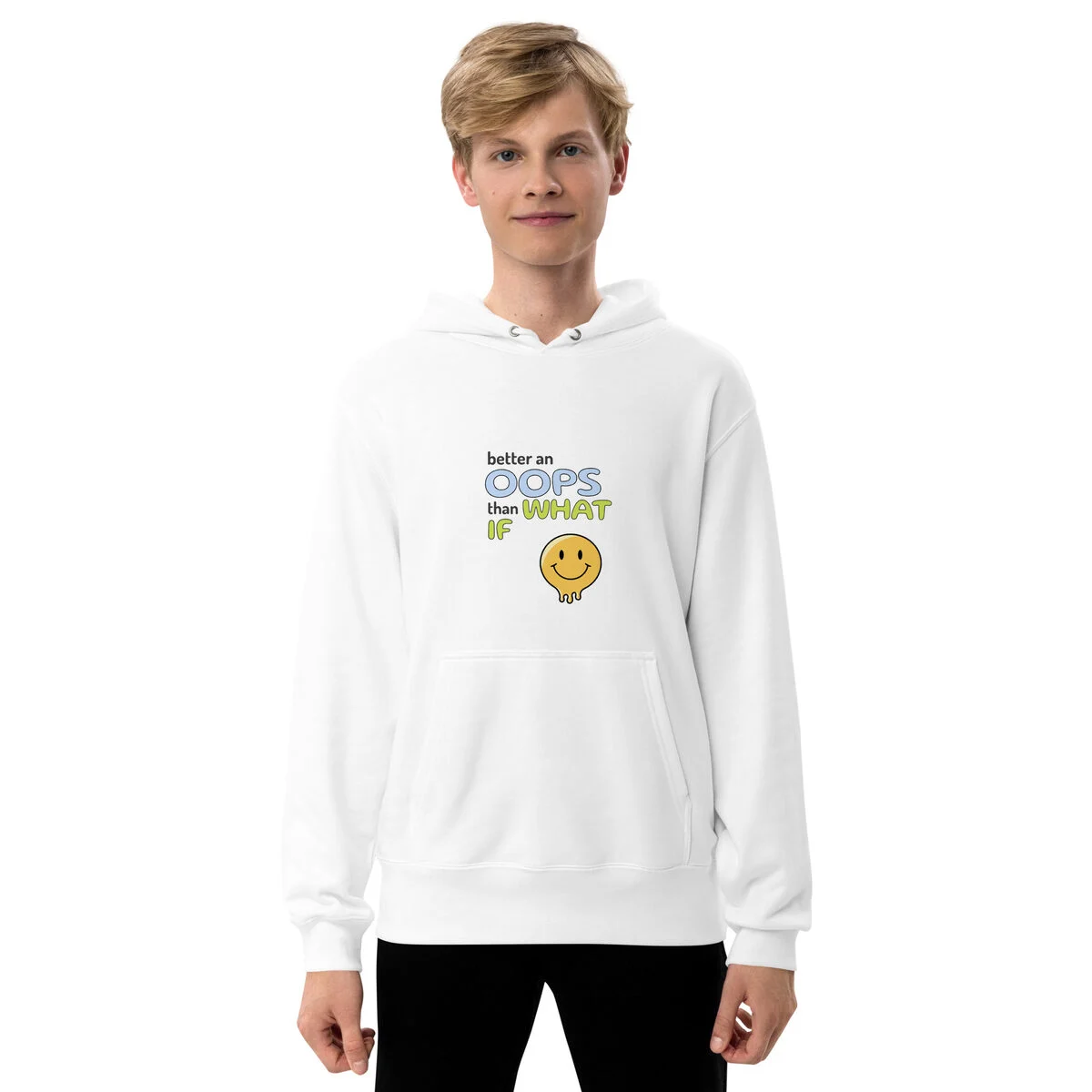 Smiley hoodie in white
