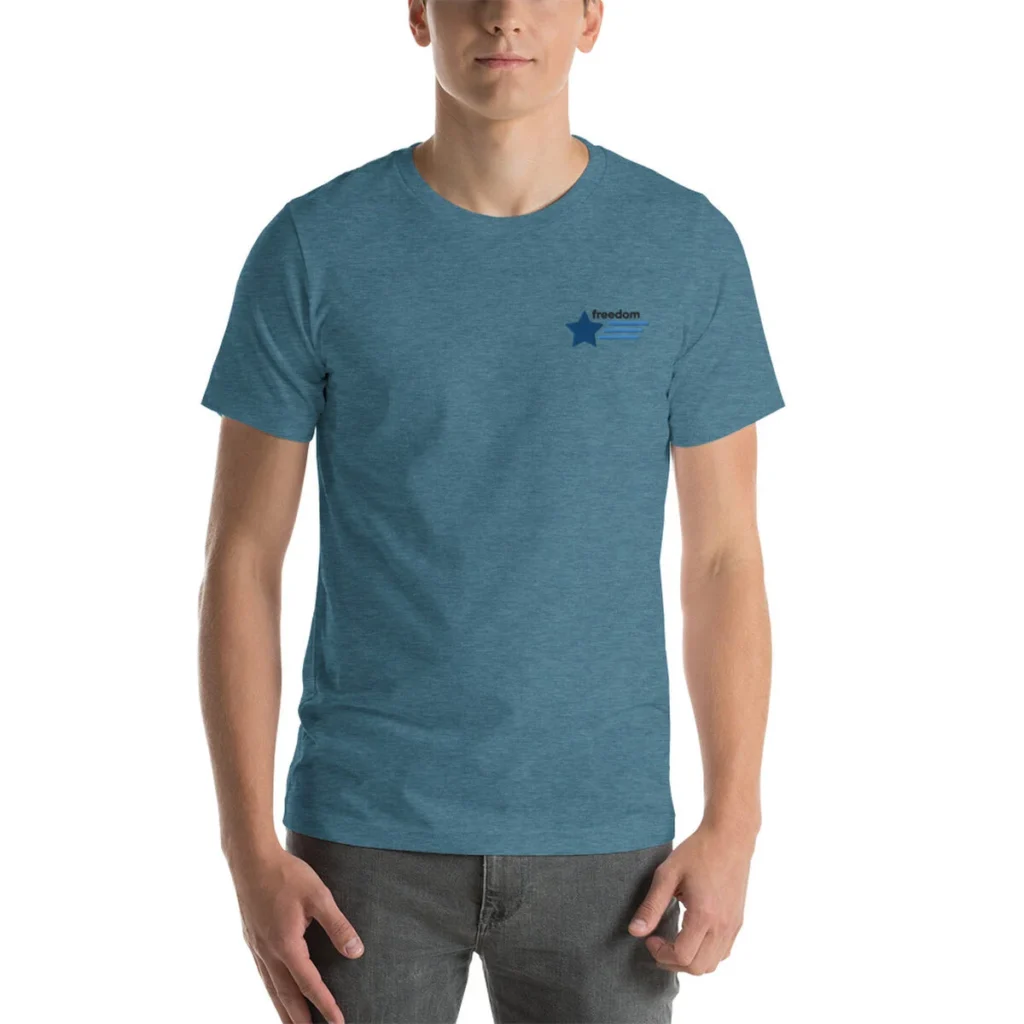 Star chest tee in heather deep teal