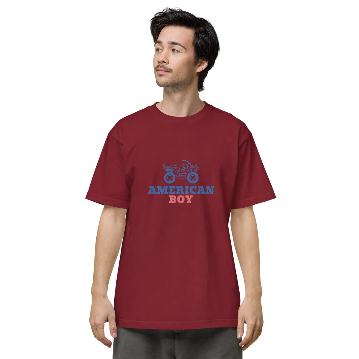 Truck graphic tee in burgundy