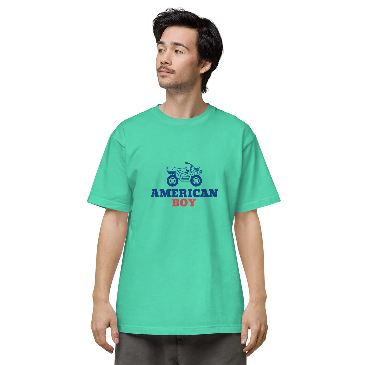 Truck graphic tee in mint green