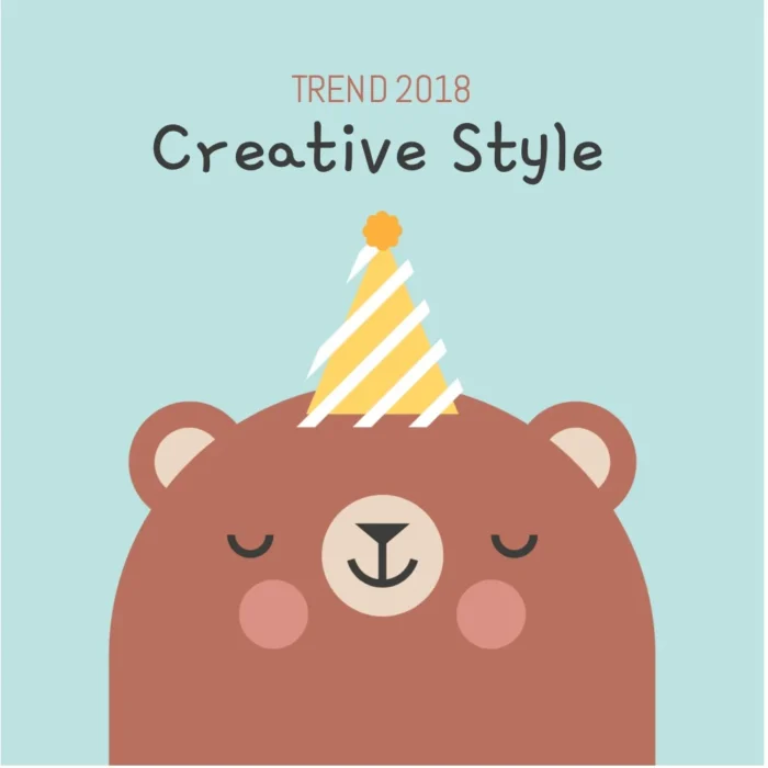 Birthday Bear Drawstring Bag design, flat