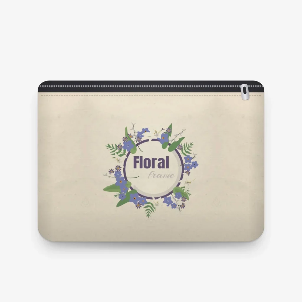 Blue Floral Pouch, front view