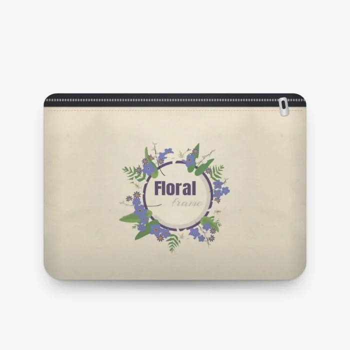 Blue Floral Pouch, front view