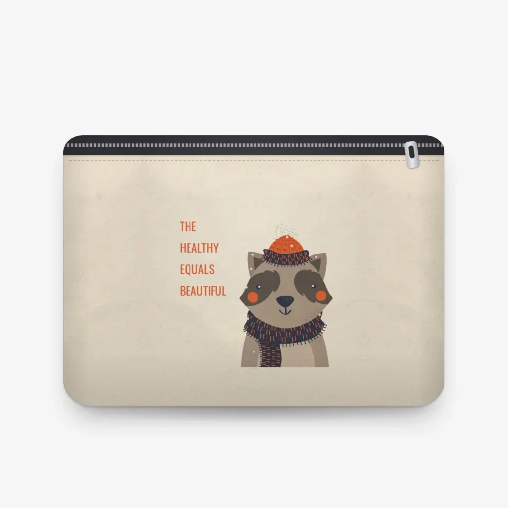 Cozy Raccoon Pouch, front view