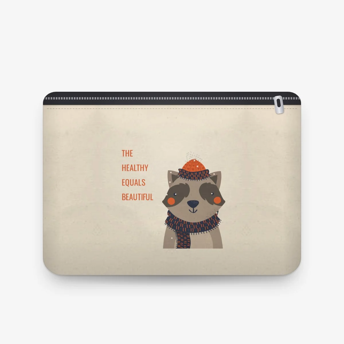 Cozy Raccoon Pouch, front view