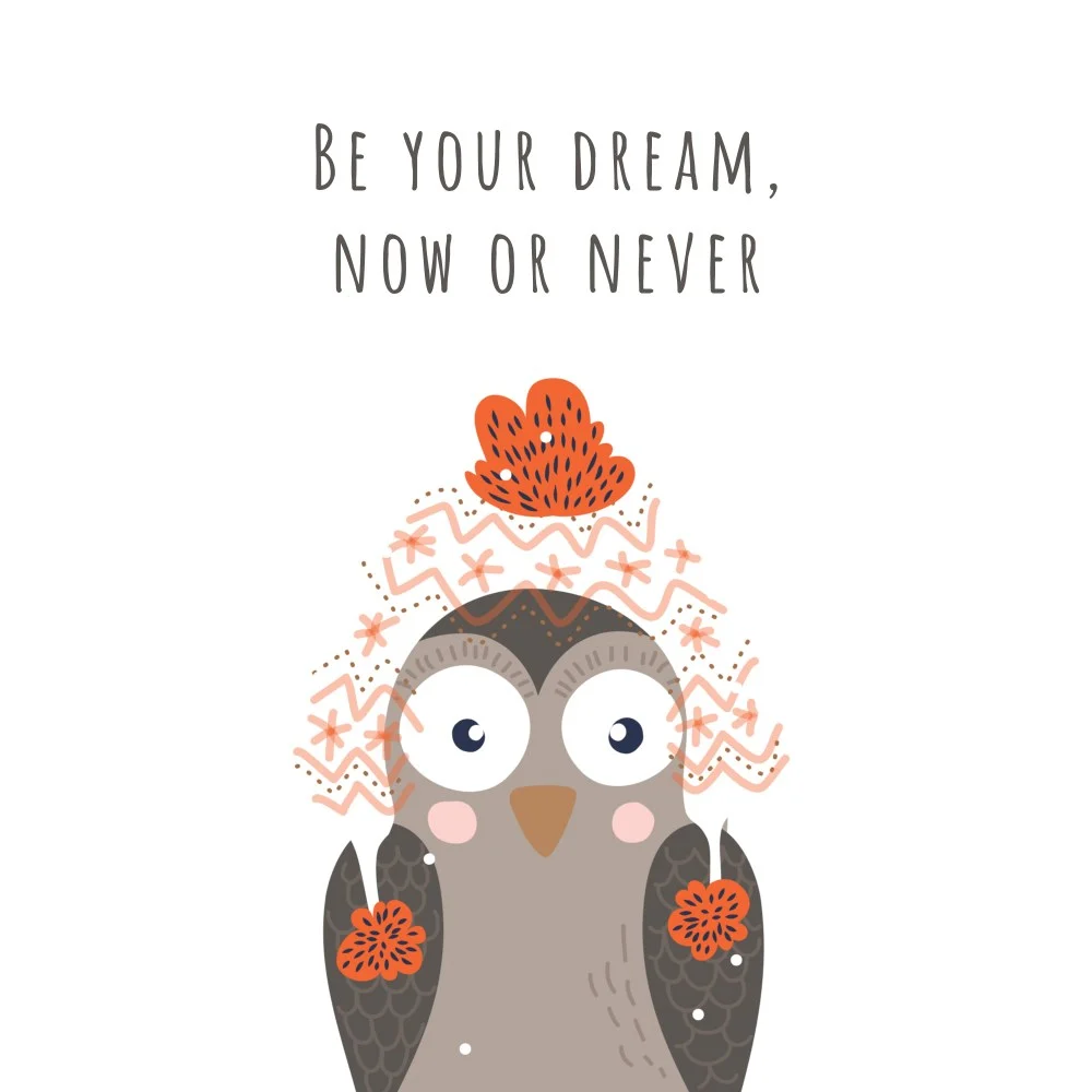 Dream Owl Pouch design, flat