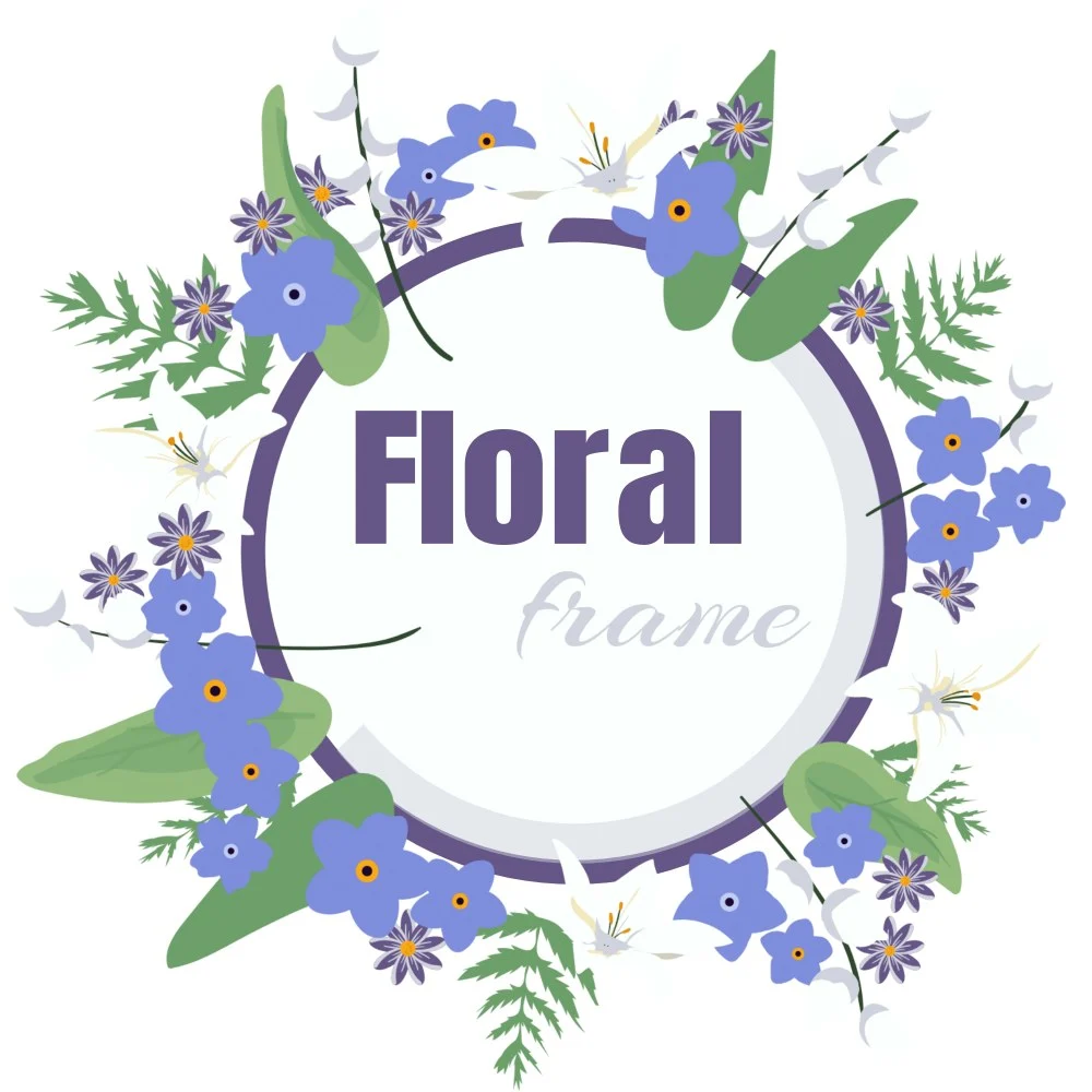 Floral Frame Shopper design, flat