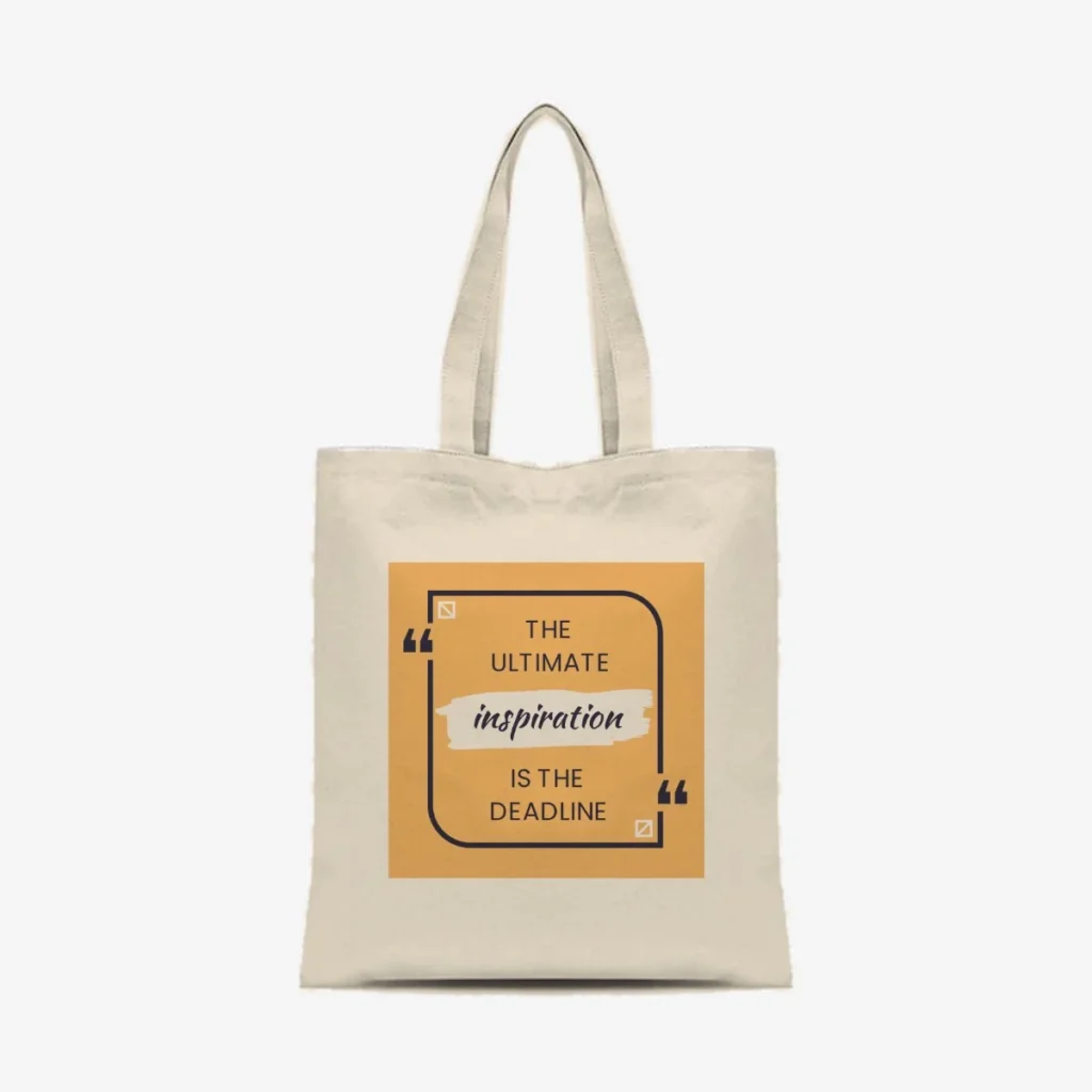 Inspiration Quote Tote, front view
