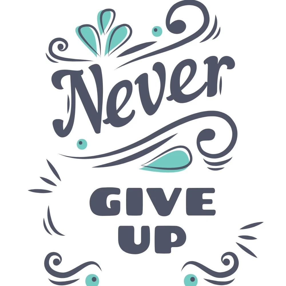 Never Give Up Shopper design, flat