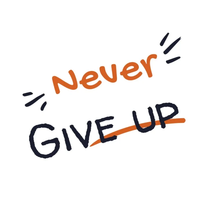 Never Give Up Tote design, flat