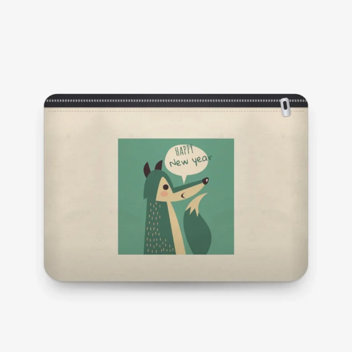 New Year Wolf Pouch, front view