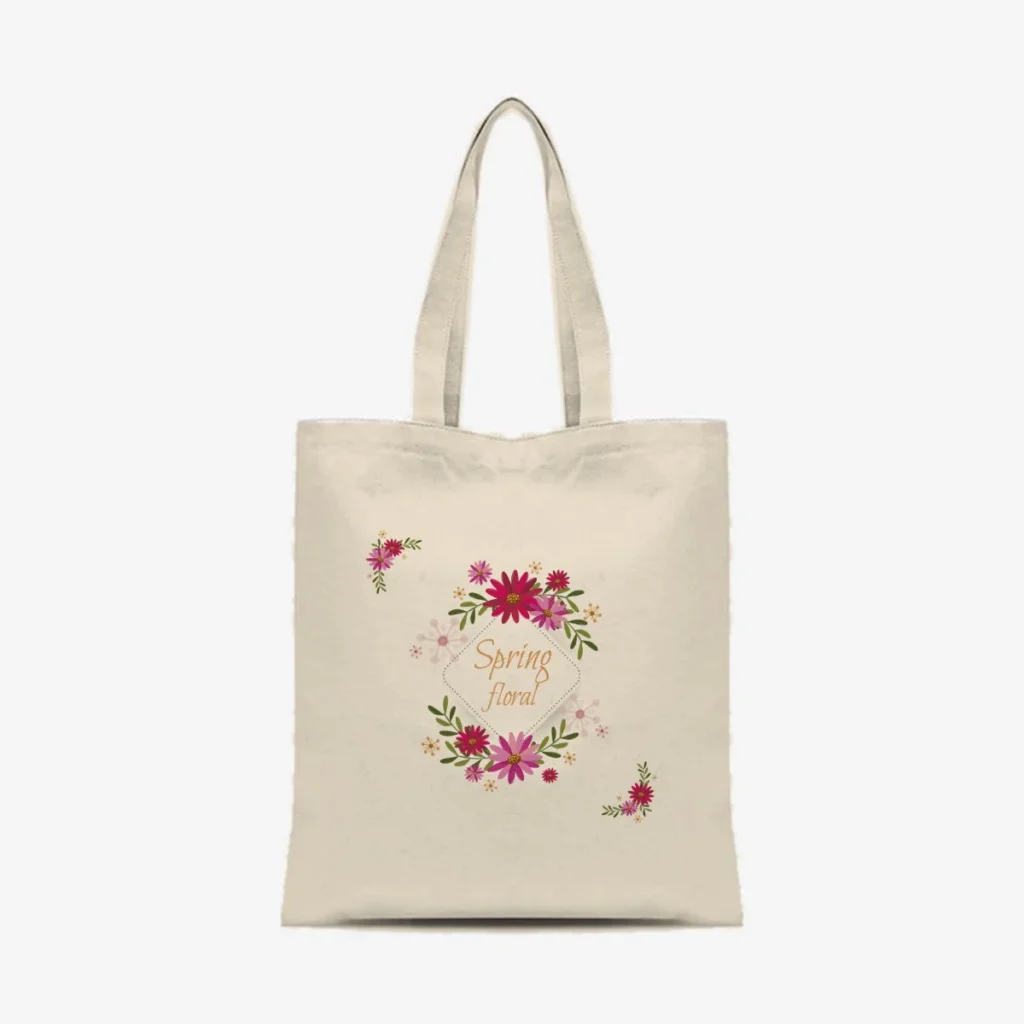 Spring Floral Tote, front view