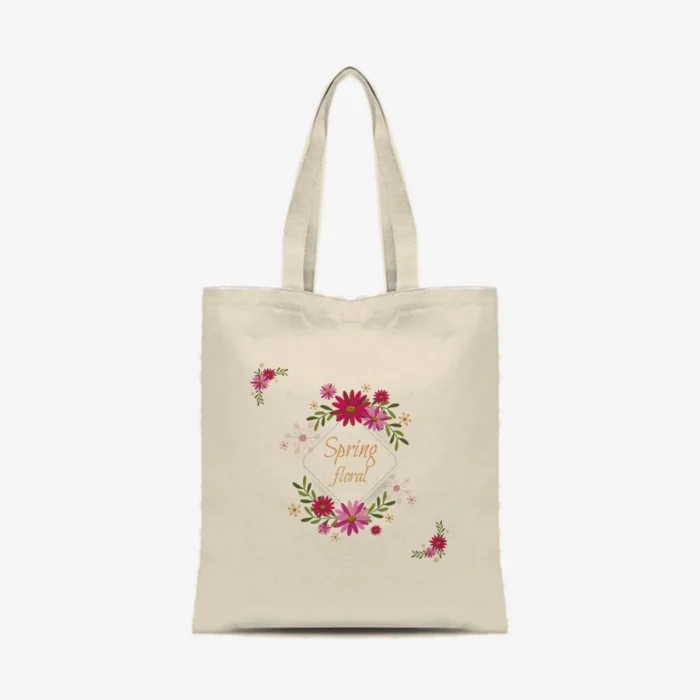Spring Floral Tote, front view