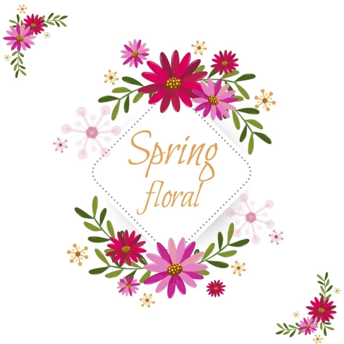 Spring Floral Tote design, flat