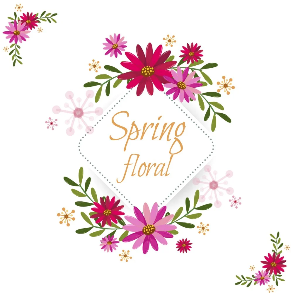 Spring Floral Tote design, flat