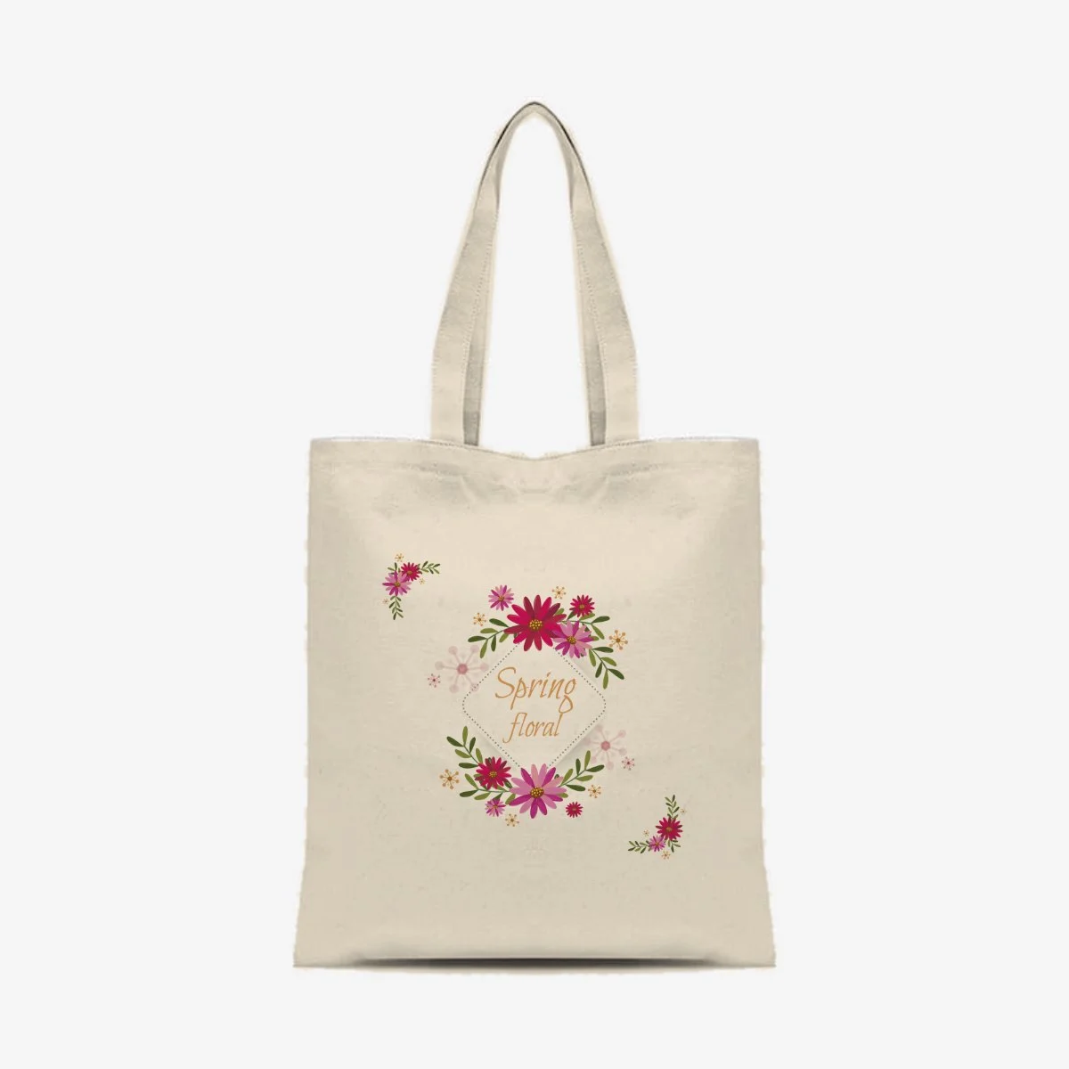 Spring Floral Tote, front view