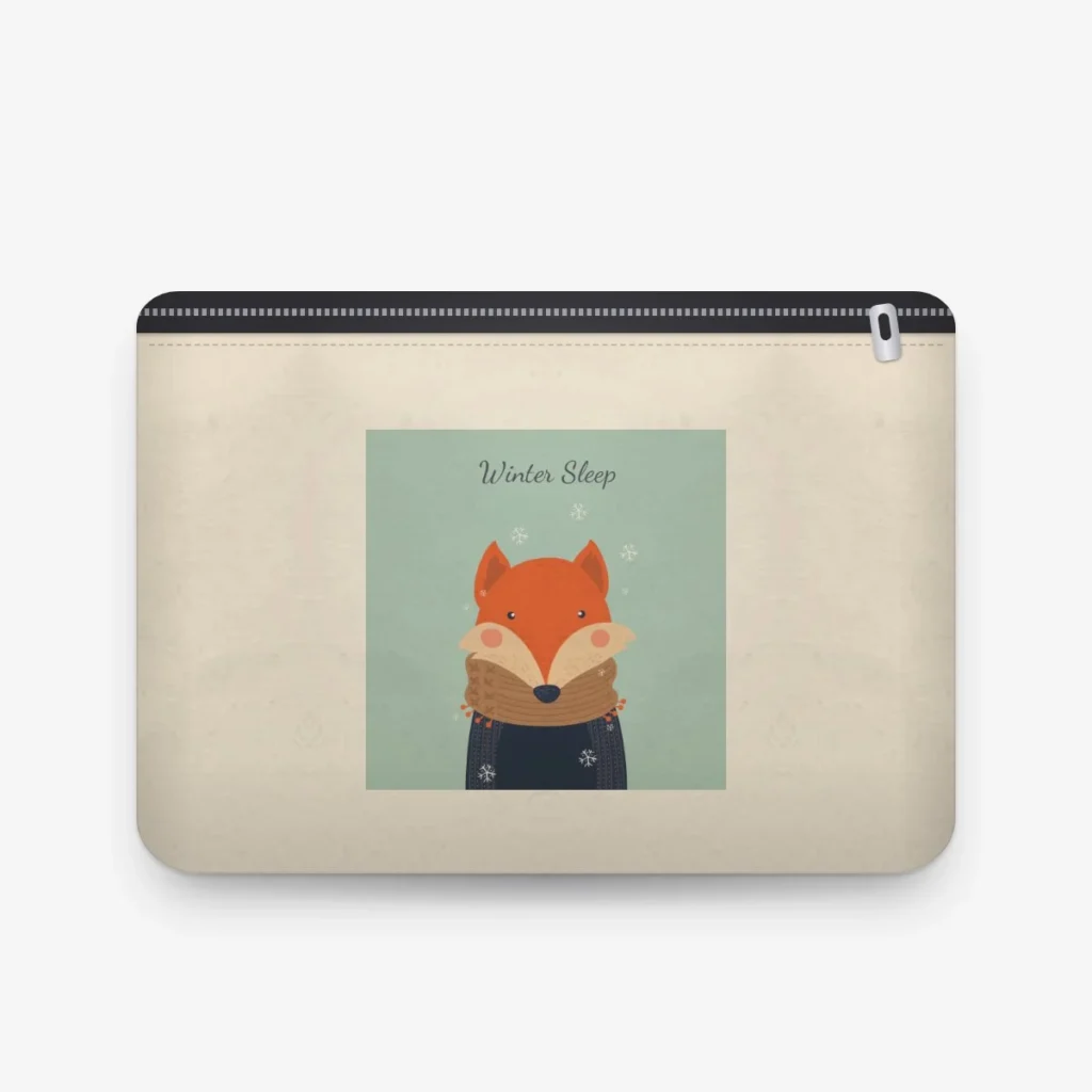 Winter Fox Pouch, front view