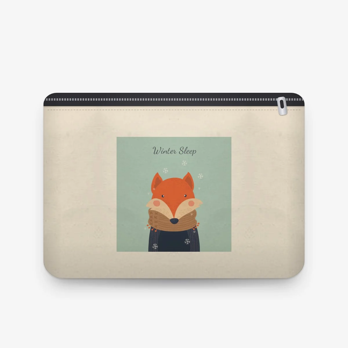 Winter Fox Pouch, front view