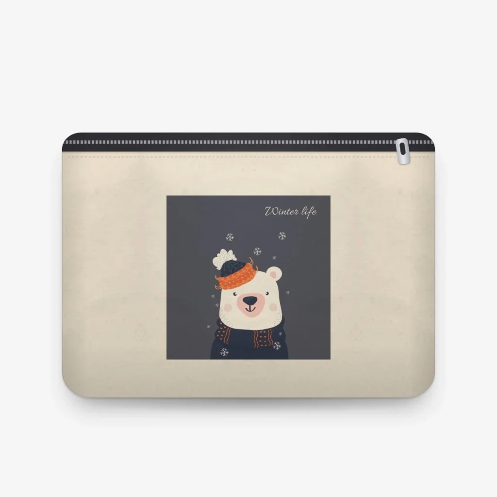 Winter Polar Bear Pouch, front view